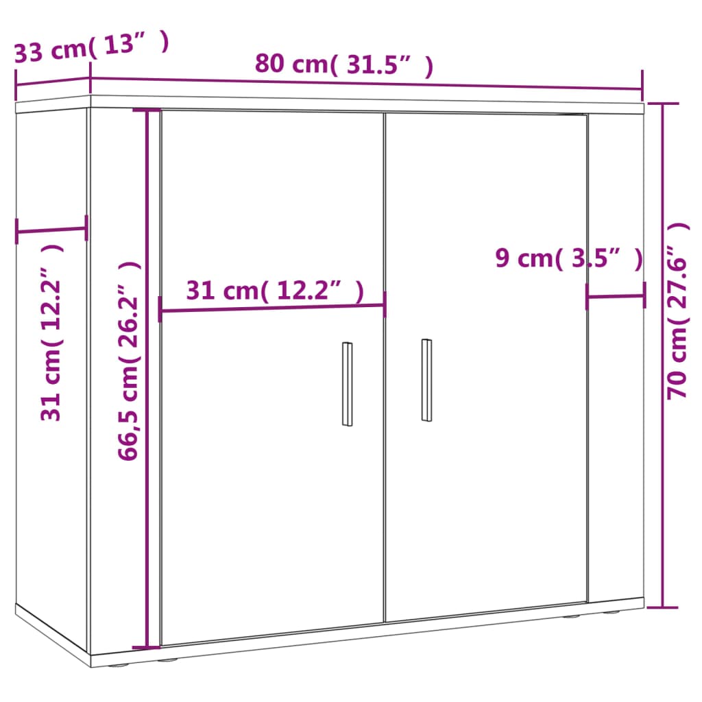 Highboard Braun Eichen-Optik Holzwerkstoff